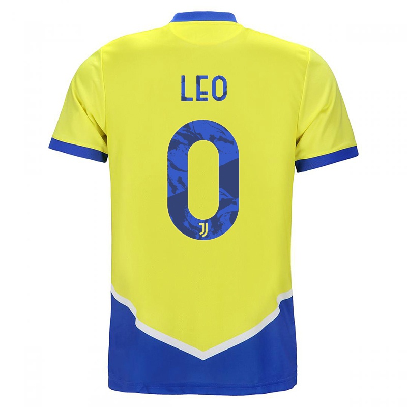 Mujer Camiseta Daniel Leo #0 Azul Amarillo 3ª Equipación 2021/22 La Camisa
