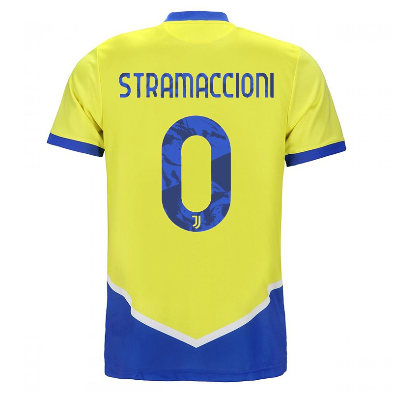Mujer Camiseta Diego Stramaccioni #0 Azul Amarillo 3ª Equipación 2021/22 La Camisa