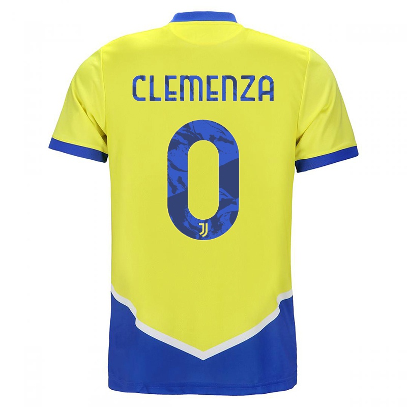Mujer Camiseta Luca Clemenza #0 Azul Amarillo 3ª Equipación 2021/22 La Camisa