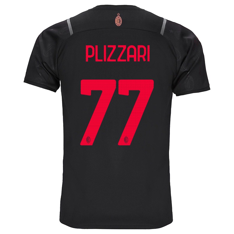 Mujer Camiseta Alessandro Plizzari #77 Negro 3ª Equipación 2021/22 La Camisa