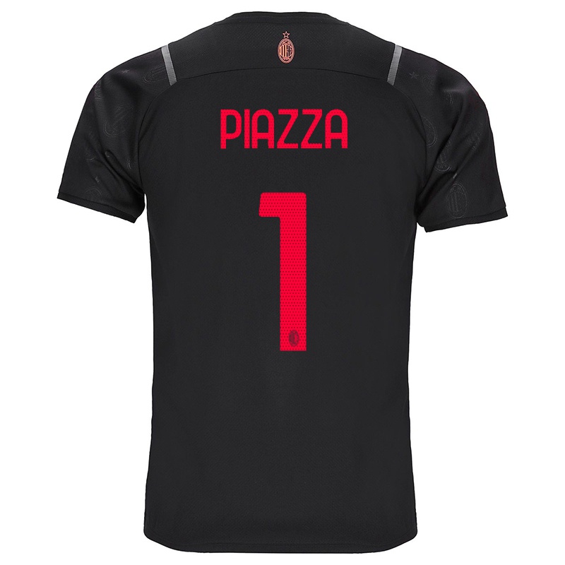 Mujer Camiseta Alessia Piazza #1 Negro 3ª Equipación 2021/22 La Camisa