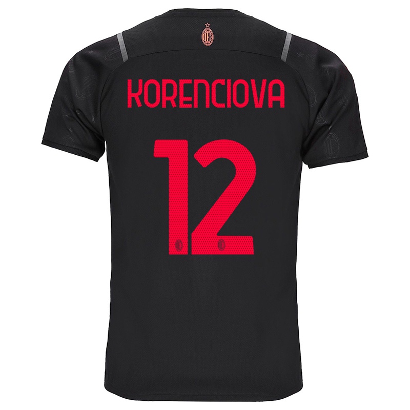 Mujer Camiseta Maria Korenciova #12 Negro 3ª Equipación 2021/22 La Camisa