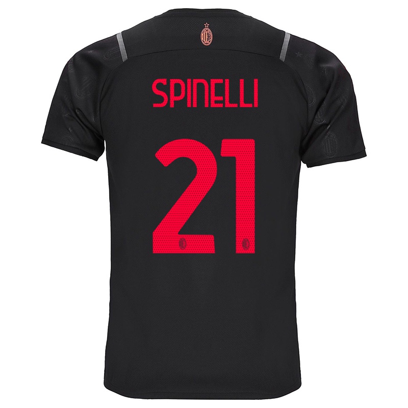 Mujer Camiseta Georgia Spinelli #21 Negro 3ª Equipación 2021/22 La Camisa