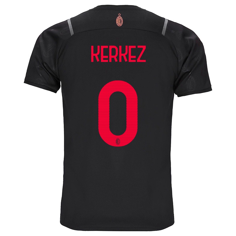 Mujer Camiseta Milos Kerkez #0 Negro 3ª Equipación 2021/22 La Camisa