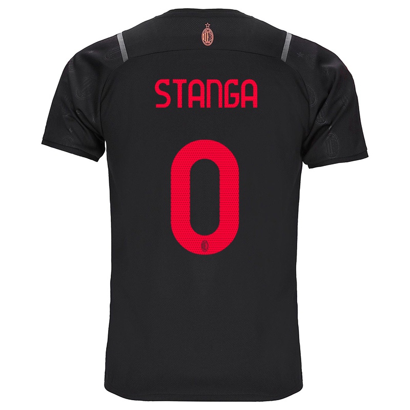 Mujer Camiseta Luca Stanga #0 Negro 3ª Equipación 2021/22 La Camisa