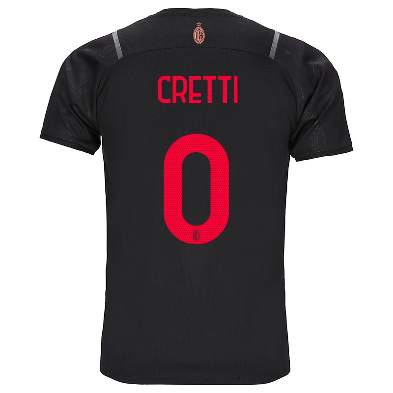 Mujer Camiseta Mattia Cretti #0 Negro 3ª Equipación 2021/22 La Camisa