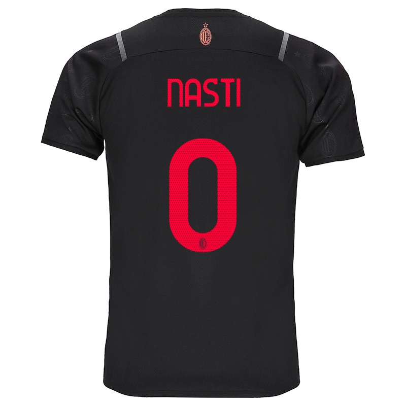 Mujer Camiseta Marco Nasti #0 Negro 3ª Equipación 2021/22 La Camisa