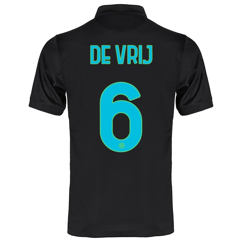 Mujer Camiseta Stefan De Vrij #6 Negro 3ª Equipación 2021/22 La Camisa