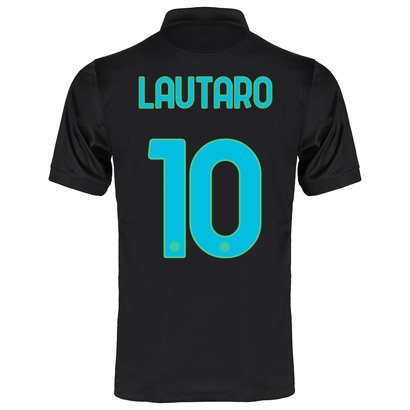 Mujer Camiseta Lautaro Martinez #10 Negro 3ª Equipación 2021/22 La Camisa
