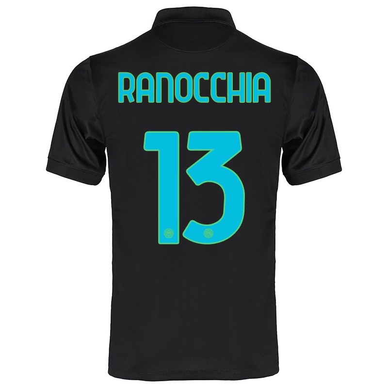 Mujer Camiseta Andrea Ranocchia #13 Negro 3ª Equipación 2021/22 La Camisa