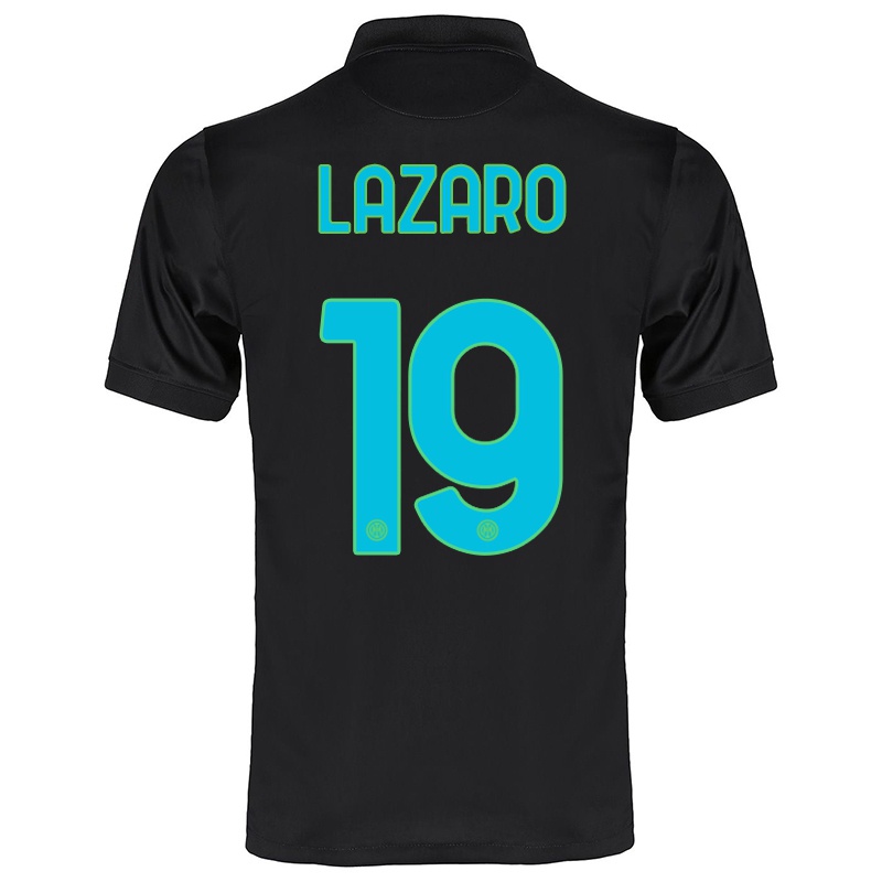 Mujer Camiseta Valentino Lazaro #19 Negro 3ª Equipación 2021/22 La Camisa