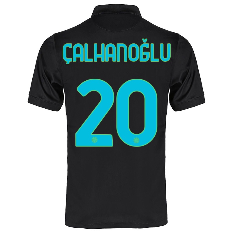 Mujer Camiseta Hakan Calhanoglu #20 Negro 3ª Equipación 2021/22 La Camisa