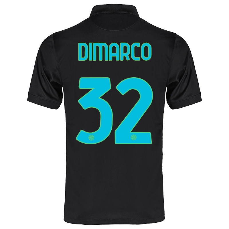 Mujer Camiseta Federico Dimarco #32 Negro 3ª Equipación 2021/22 La Camisa