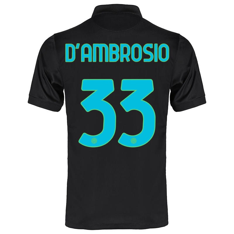 Mujer Camiseta Danilo D'ambrosio #33 Negro 3ª Equipación 2021/22 La Camisa