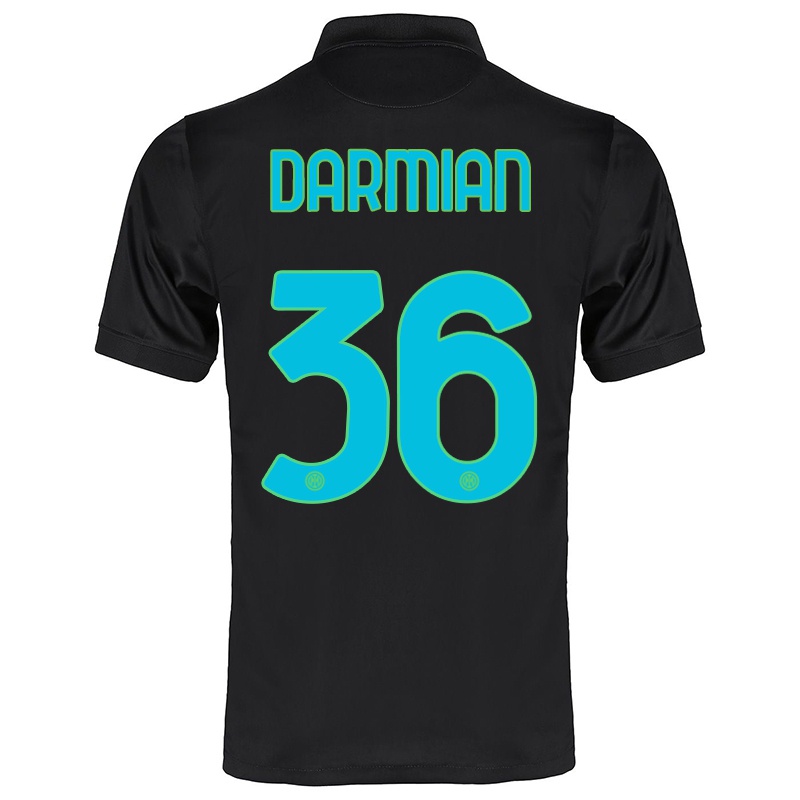 Mujer Camiseta Matteo Darmian #36 Negro 3ª Equipación 2021/22 La Camisa