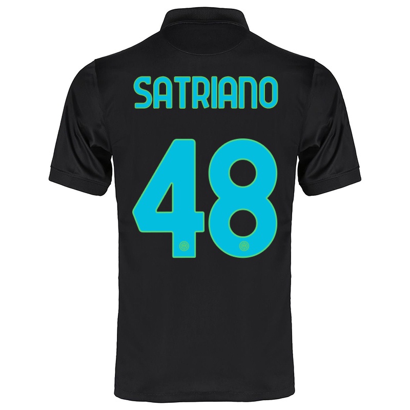 Mujer Camiseta Martin Satriano #48 Negro 3ª Equipación 2021/22 La Camisa