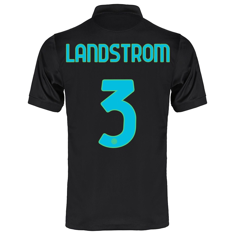 Mujer Camiseta Elin Landstrom #3 Negro 3ª Equipación 2021/22 La Camisa