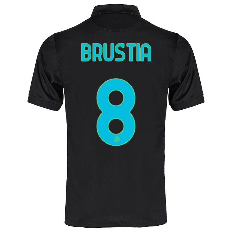 Mujer Camiseta Martina Brustia #8 Negro 3ª Equipación 2021/22 La Camisa