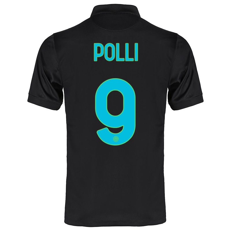 Mujer Camiseta Elisa Polli #9 Negro 3ª Equipación 2021/22 La Camisa