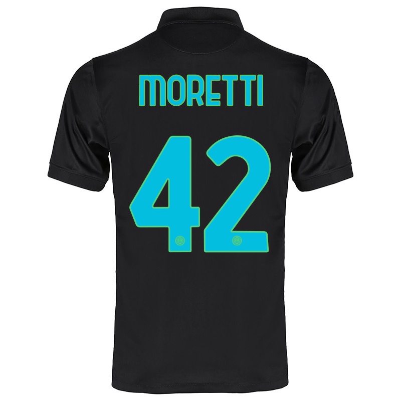 Mujer Camiseta Lorenzo Moretti #42 Negro 3ª Equipación 2021/22 La Camisa