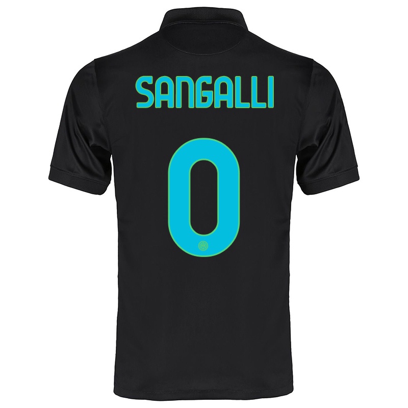 Mujer Camiseta Mattia Sangalli #0 Negro 3ª Equipación 2021/22 La Camisa