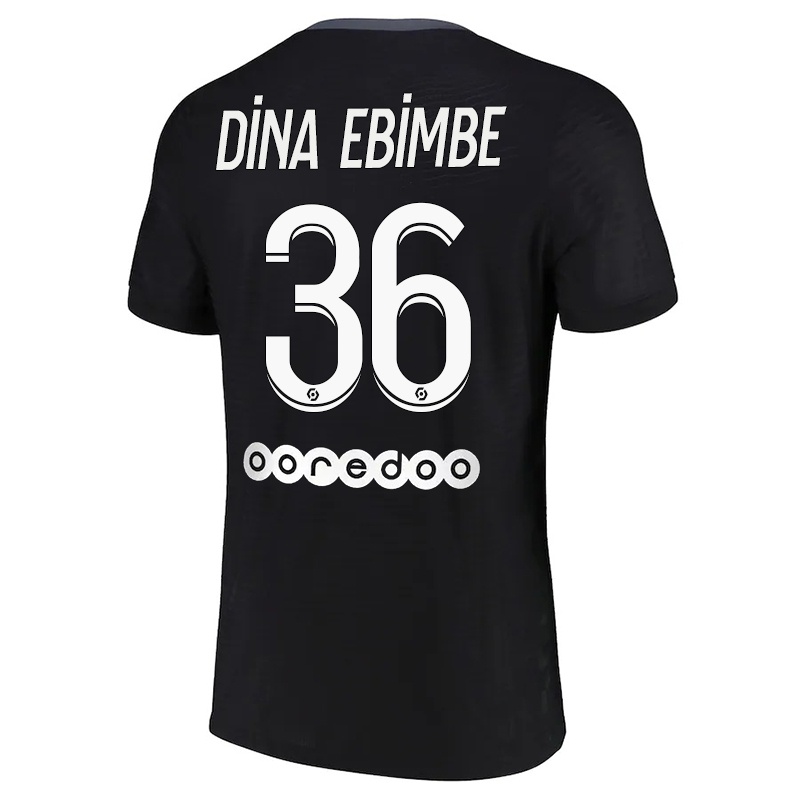 Mujer Camiseta Junior Dina Ebimbe #36 Negro 3ª Equipación 2021/22 La Camisa