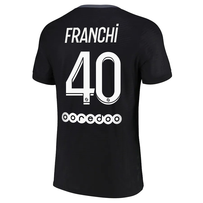 Mujer Camiseta Denis Franchi #40 Negro 3ª Equipación 2021/22 La Camisa