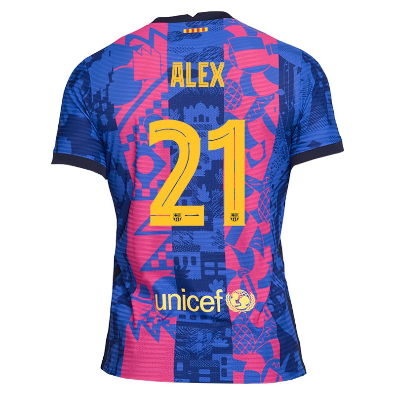Mujer Camiseta Abrines Alex #21 Rosa Azul 3ª Equipación 2021/22 La Camisa