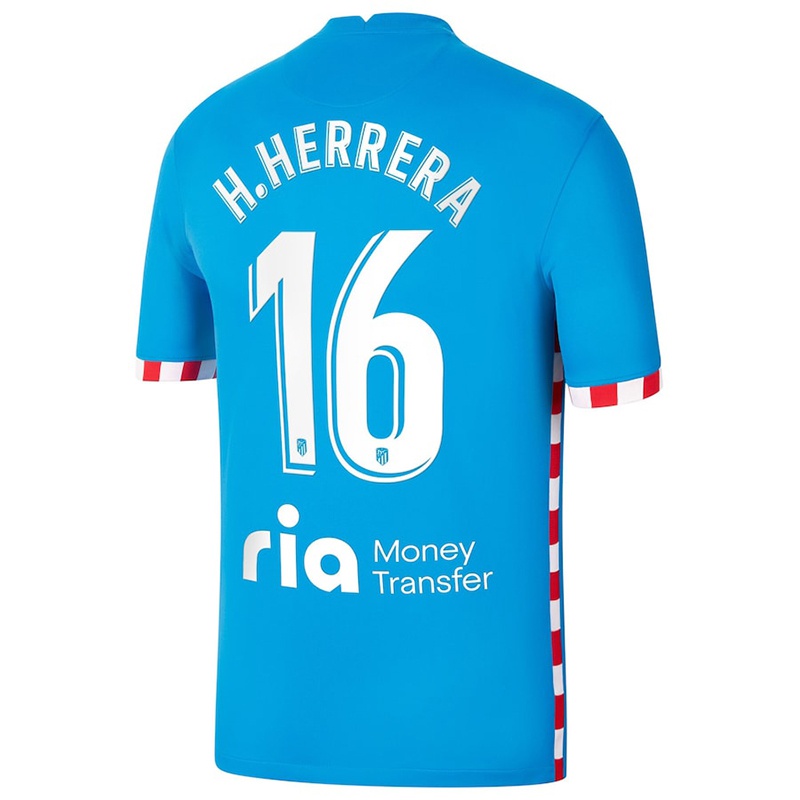 Mujer Camiseta Hector Herrera #16 Azul 3ª Equipación 2021/22 La Camisa