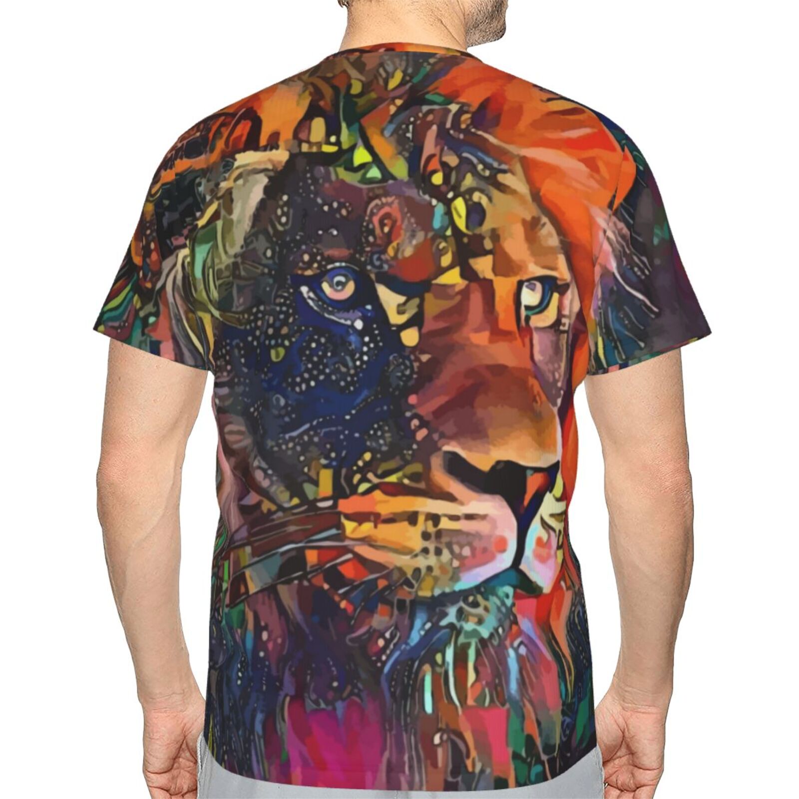 Camiseta Clásica Nirkos Lion Elementos De Técnica Mixta