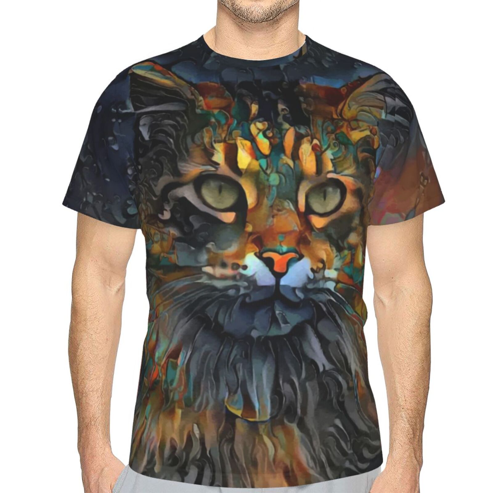 Camiseta Clásica Samson Jr. Gato Elementos De Técnica Mixta